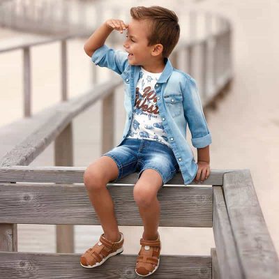 Krótkie spodenki w stylu jeansowym dla chłopca - Mayoral art. 237