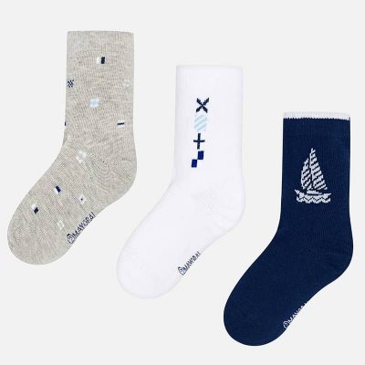 Zestaw 3 par skarpet w żeglarskie motywy dla chłopca - Mayoral art. 10572