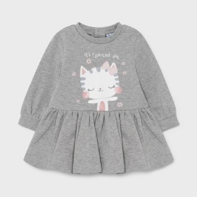 Sukienka z nadrukiem kotka dla dziewczynki - Mayoral art. 2929