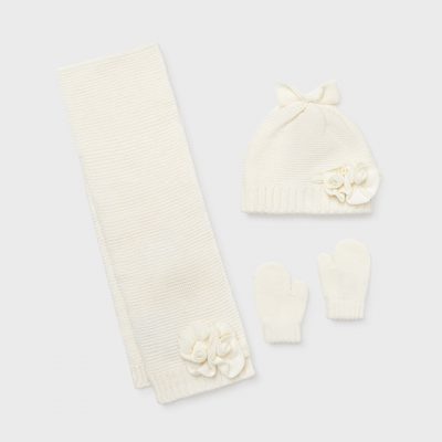 Komplet czapka, szalik i rękawiczki dla dziewczynki - Mayoral art. 10105