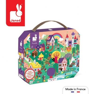 Puzzle obserwacyjne w walizce Baśnie 24 elementy 3+ Made in France, Janod J02646