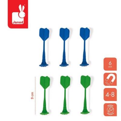 Zestaw rzutek magnetycznych 6 sztuk (zielone i niebieskie), Janod J02078